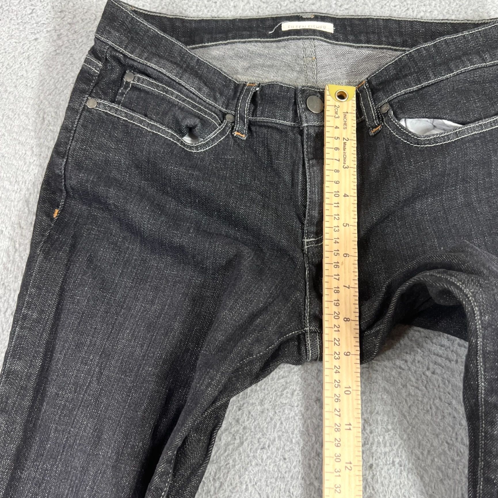 Eileen Fisher Eileen Fisher Jeans Womens Size 8 Black Slim Straight Denim Organic Cotton Size 32" / US 10 / IT 46 - 4 Thumbnail