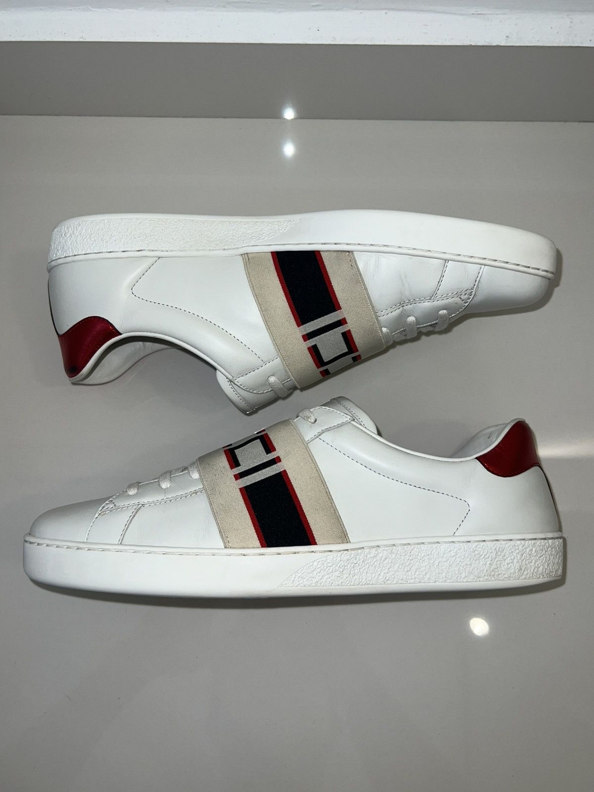 Gucci Gucci Ace Stripe White Red Black (Only Shoes) Size US 11 / EU 44 - 5 Thumbnail