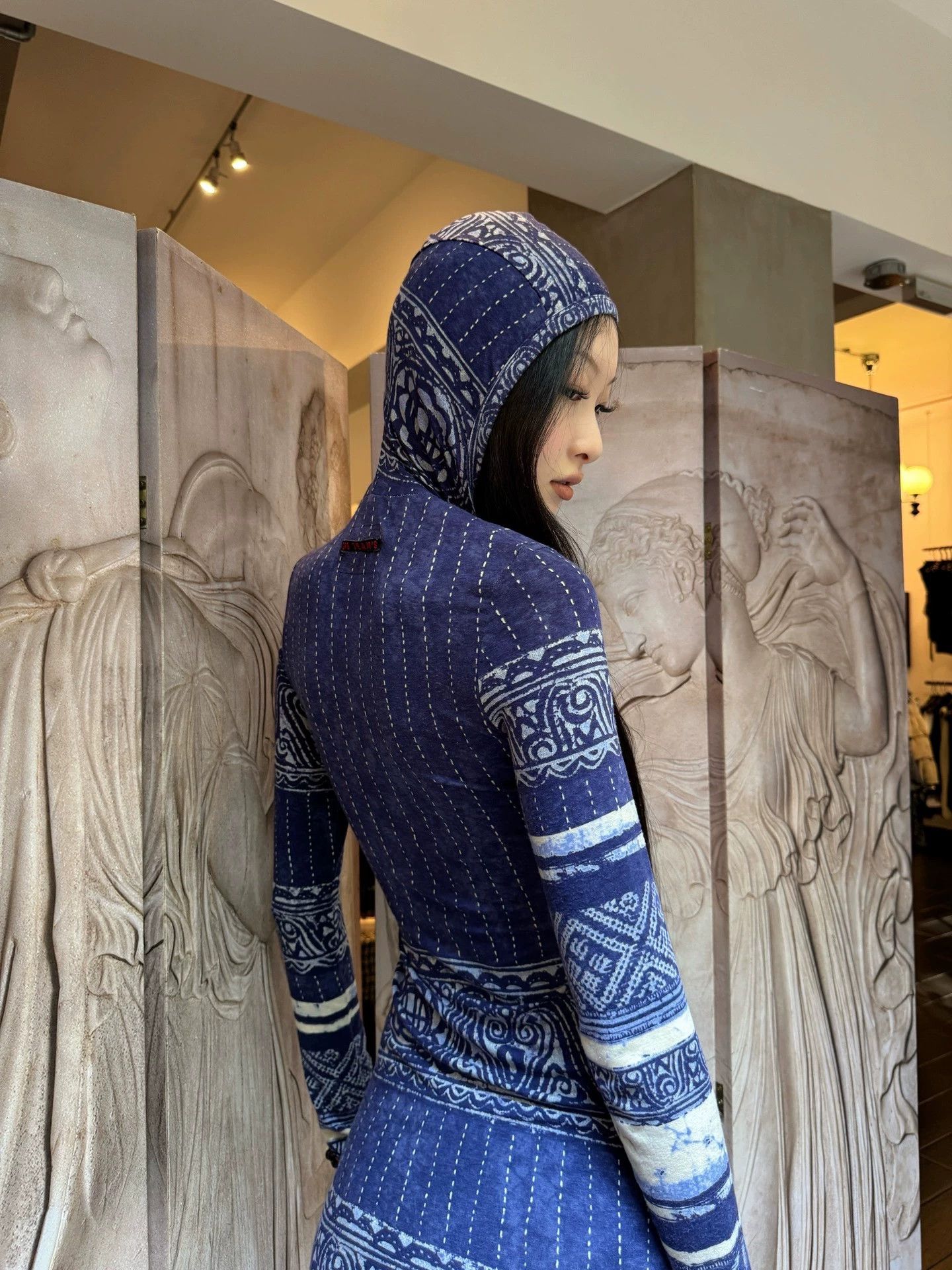 Jean Paul Gaultier JPG Vintage Stretch Hooded Dress 34-76-150 Size XS / US 0-2 / IT 36-38 - 3 Thumbnail