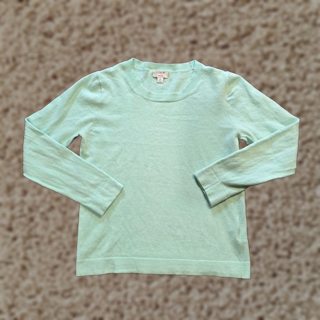 J.Crew J.CREW Sweater Women Size S Green Wool Blend Crew Neck Long Sleeve Casual Pullover Knit Pullover Clothing Ladies Regular Seasonal Classic Size S / US 4 / IT 40 - 1 Thumbnail