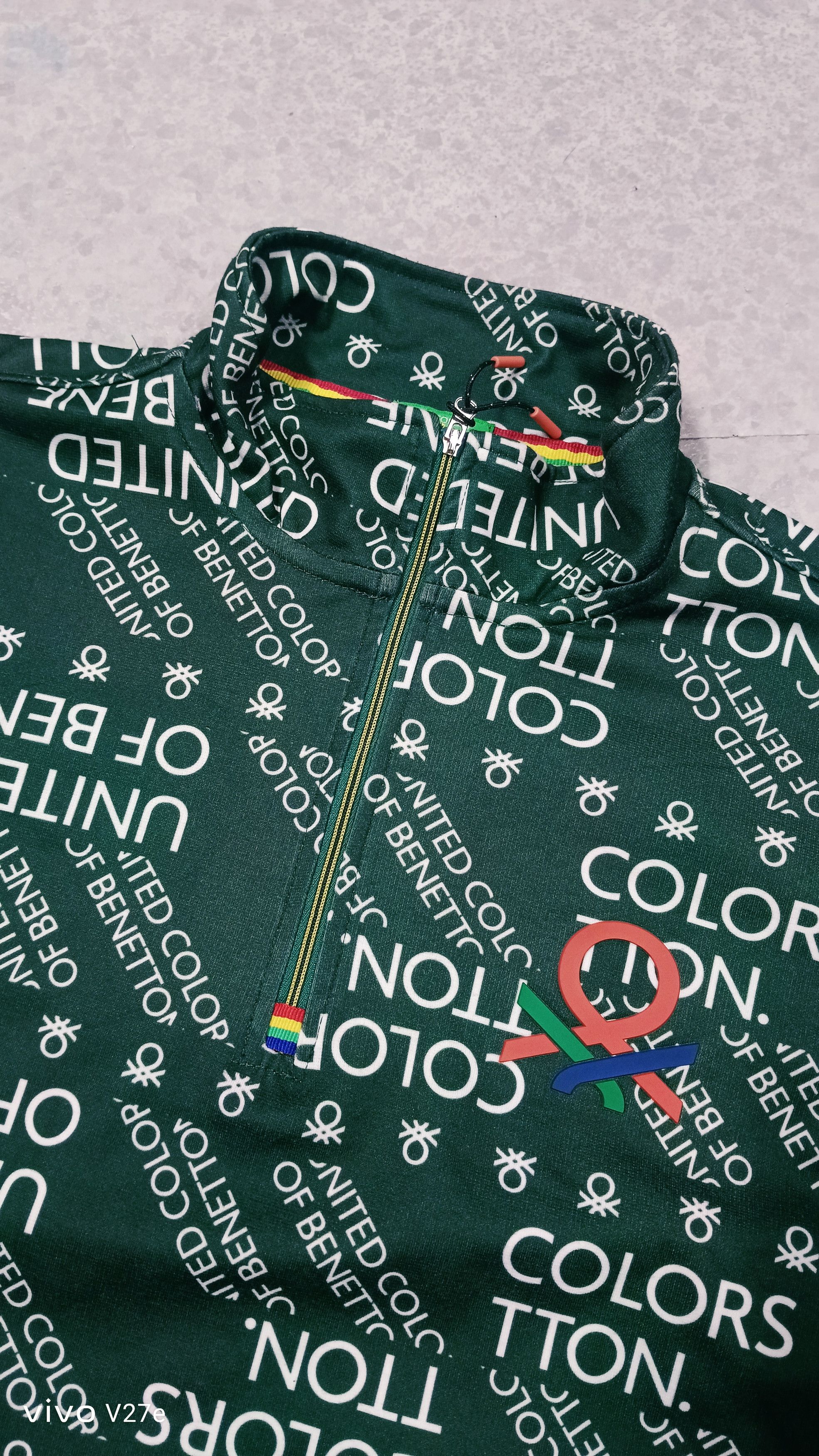 United Colors Of Benetton Rare United Colors Of Benetton Half Zipper Track Sweater Size US M / EU 48-50 / 2 - 4 Thumbnail