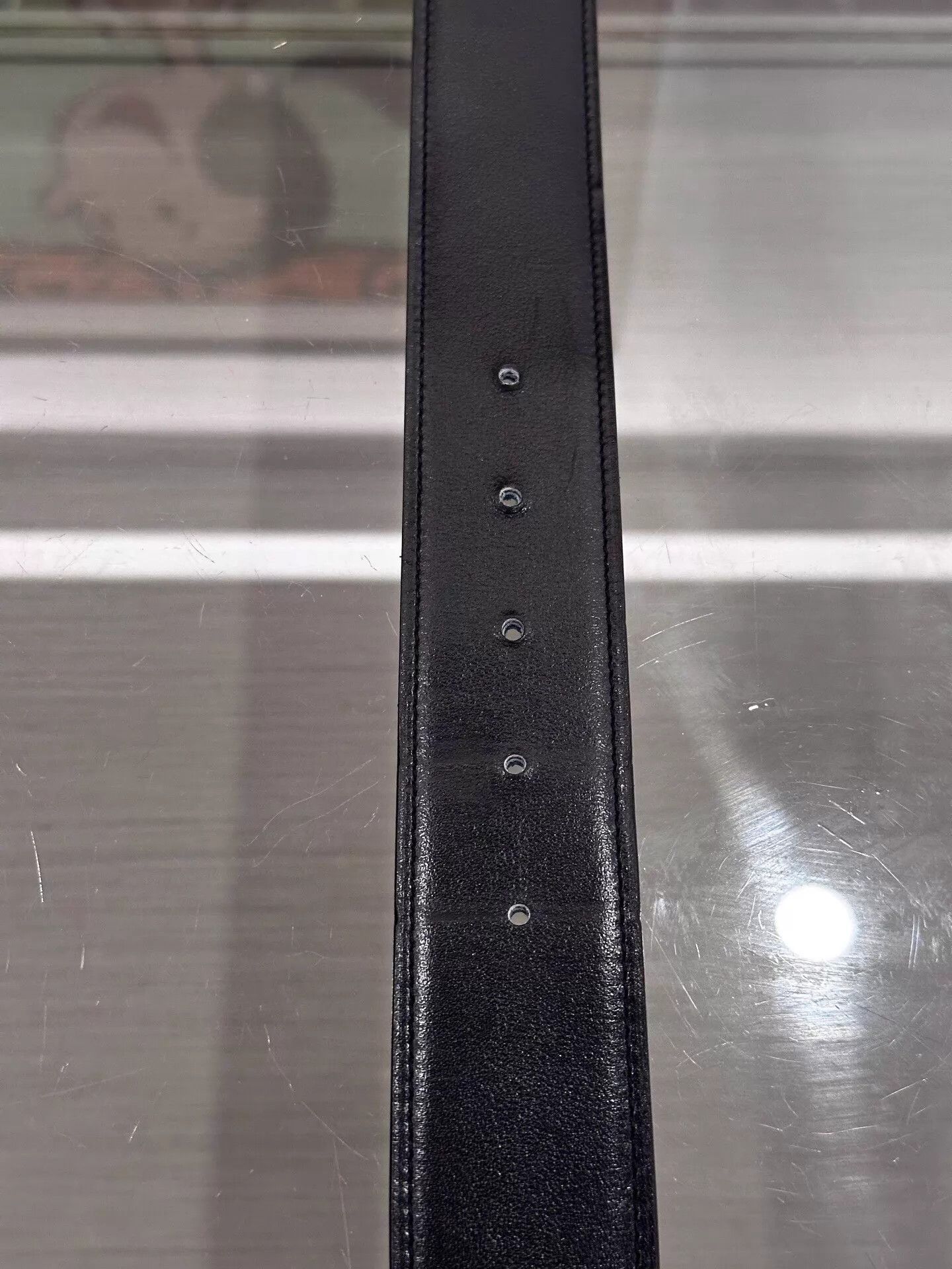 Hermes Hermes 4cm Blue/Black H-Buckle Belt 100cm D 99New Size ONE SIZE - 7 Thumbnail