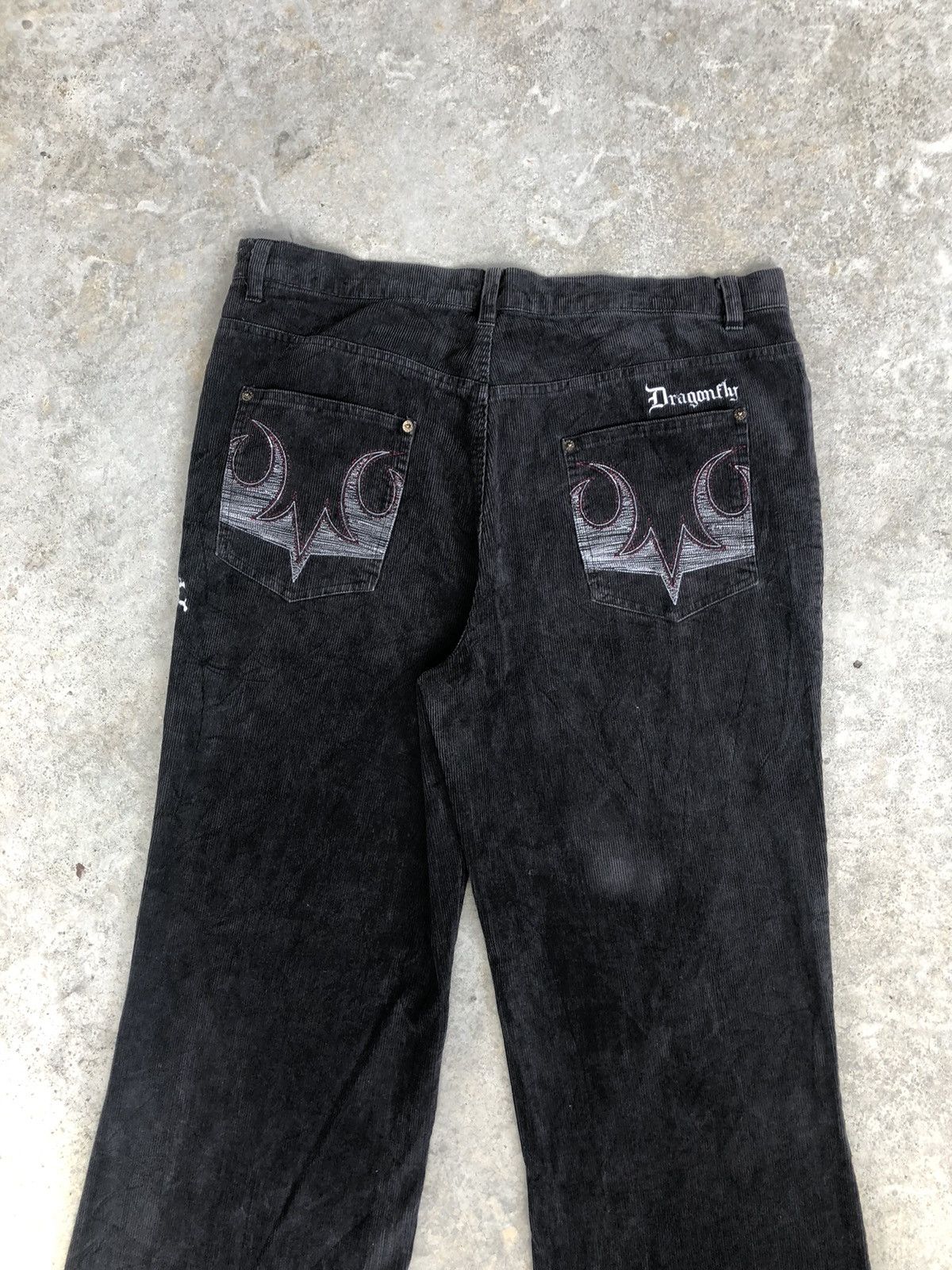 Dragonfly Rare Sex Pistols Flared Embroidered Corduroy Size US 37 - 8 Thumbnail