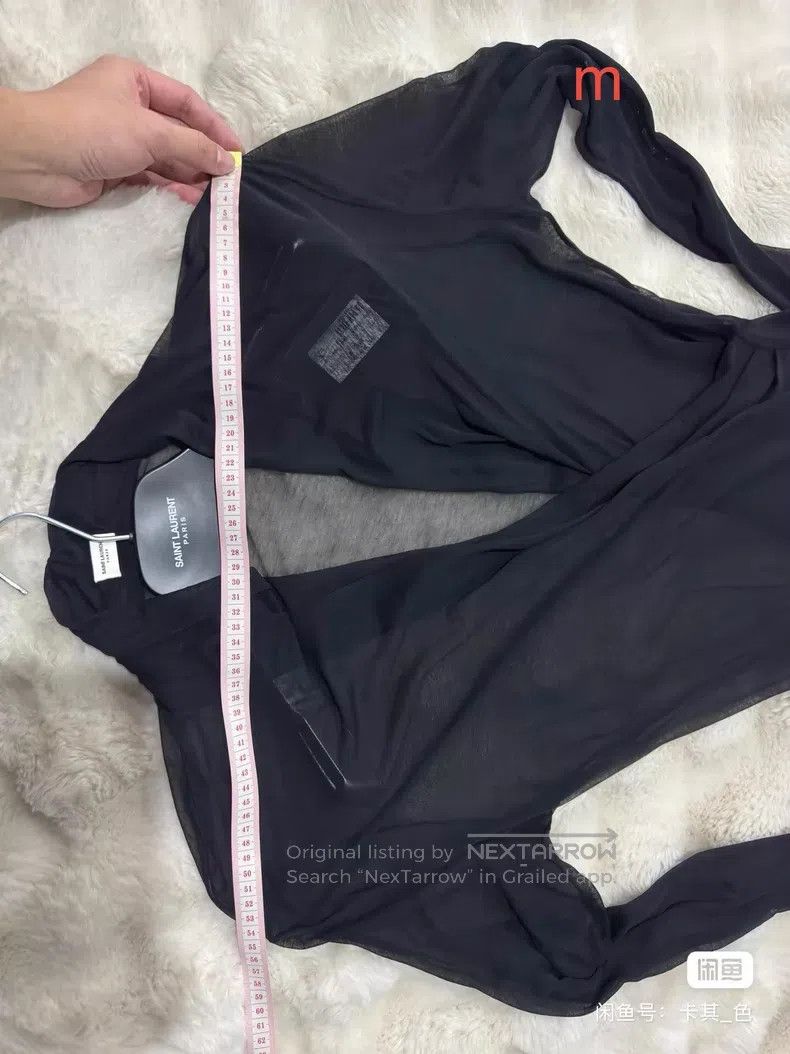 Saint Laurent Paris Saint Laurent Paris Crinkle Deep V Thin Mesh Underwear Shi Size US M / EU 48-50 / 2 - 6 Thumbnail