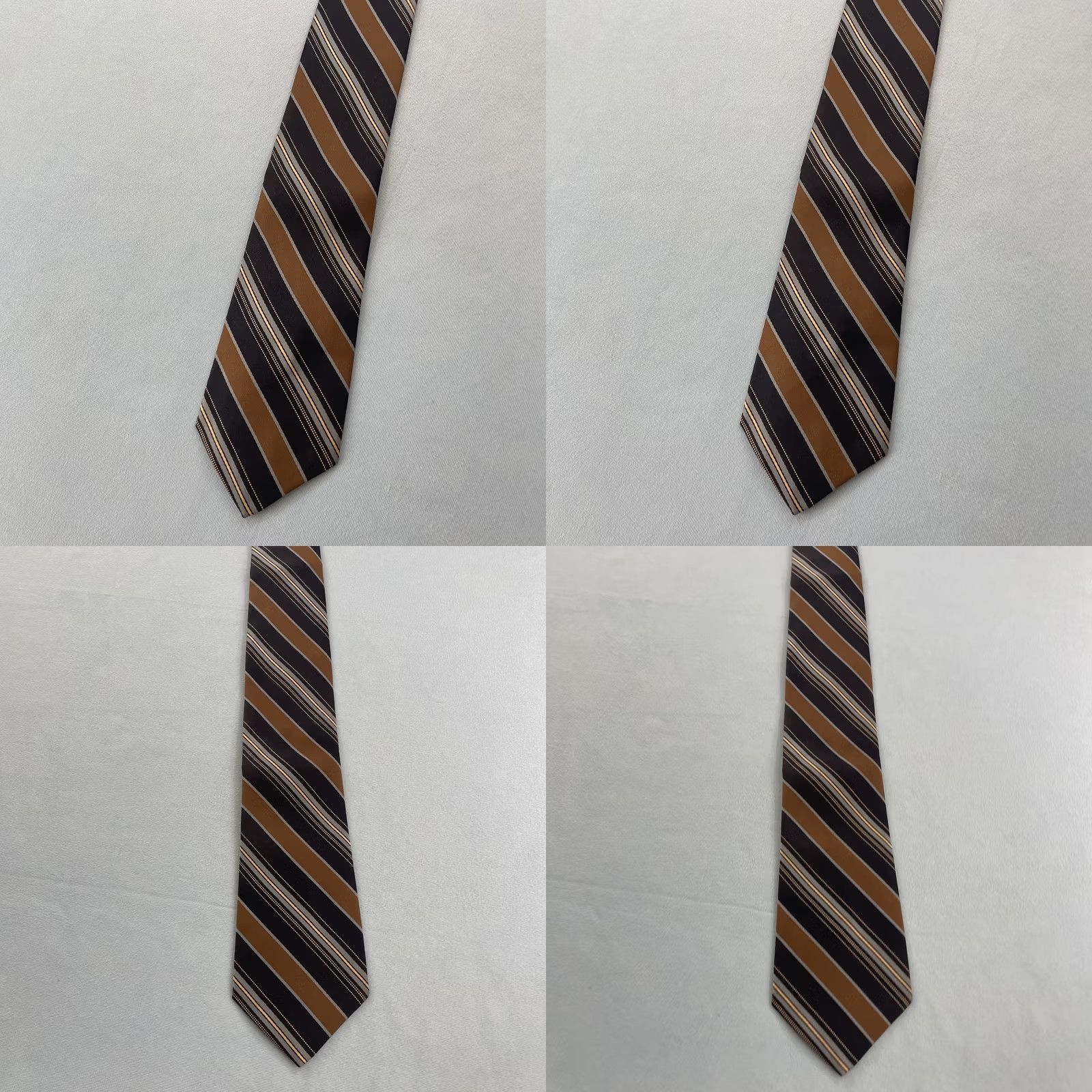 Sears Sears Repp Tie vtg 60s Men's Store Texturize Poly Necktie Stripe Brown Blue 3x55 Capsule Necktie Size ONE SIZE - 9 Thumbnail