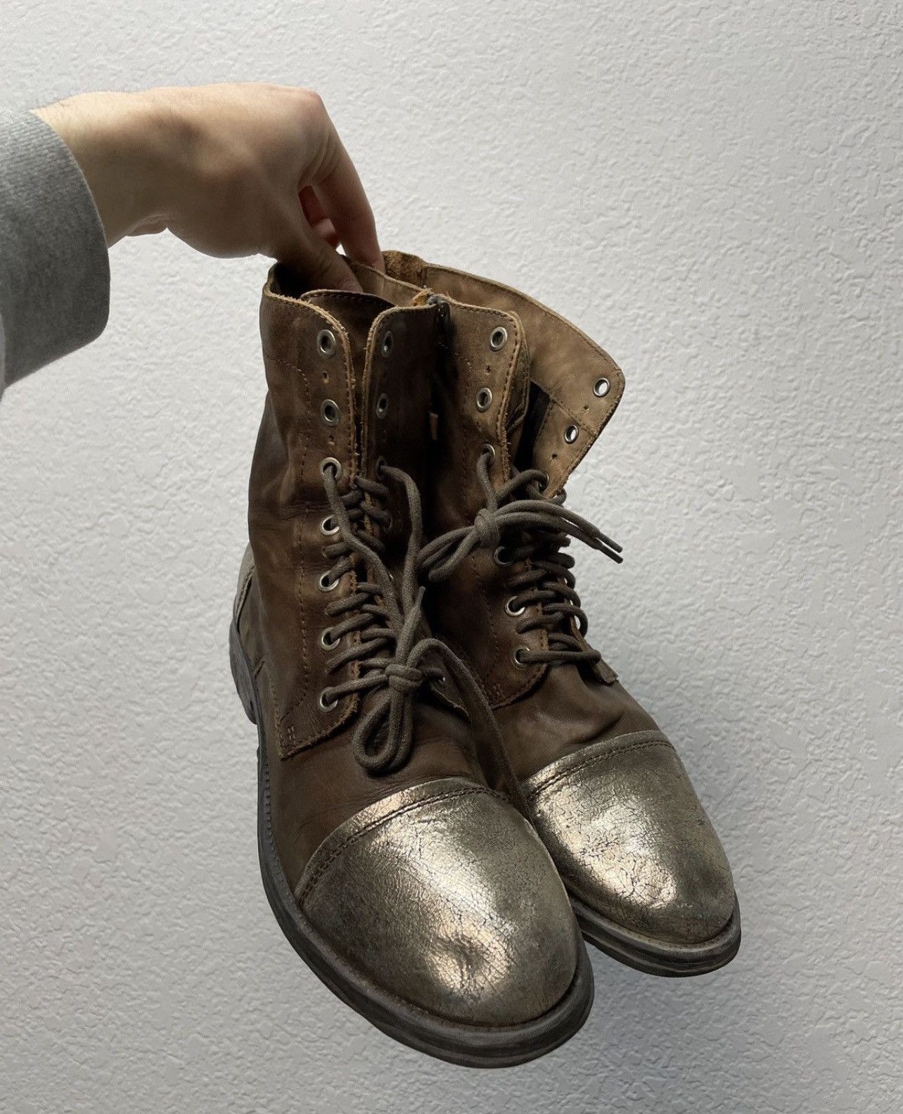 If Six Was Nine Vintage Italian AS 98 Rick Owens Style Leather Biker Boots Size US 8.5 / EU 41-42 - 9 Thumbnail