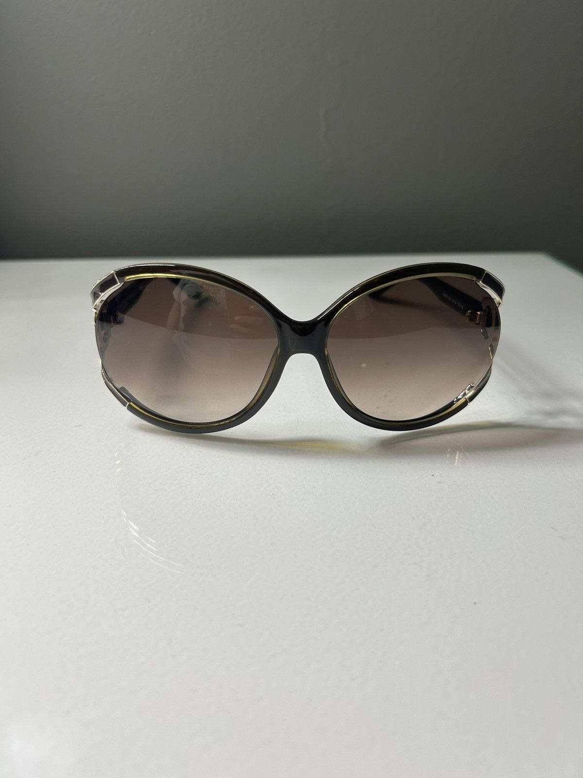 Salvatore Ferragamo Salvatore Ferragamo SF600S Brown Oval Shaped Sunglasses Size ONE SIZE - 4 Thumbnail