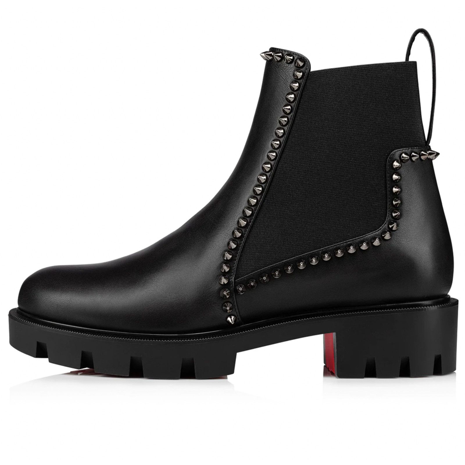 Christian Louboutin Christian Louboutin Out Lina Spike Lug Flat Black Calf Size US 10.5 / IT 40.5 - 7 Thumbnail