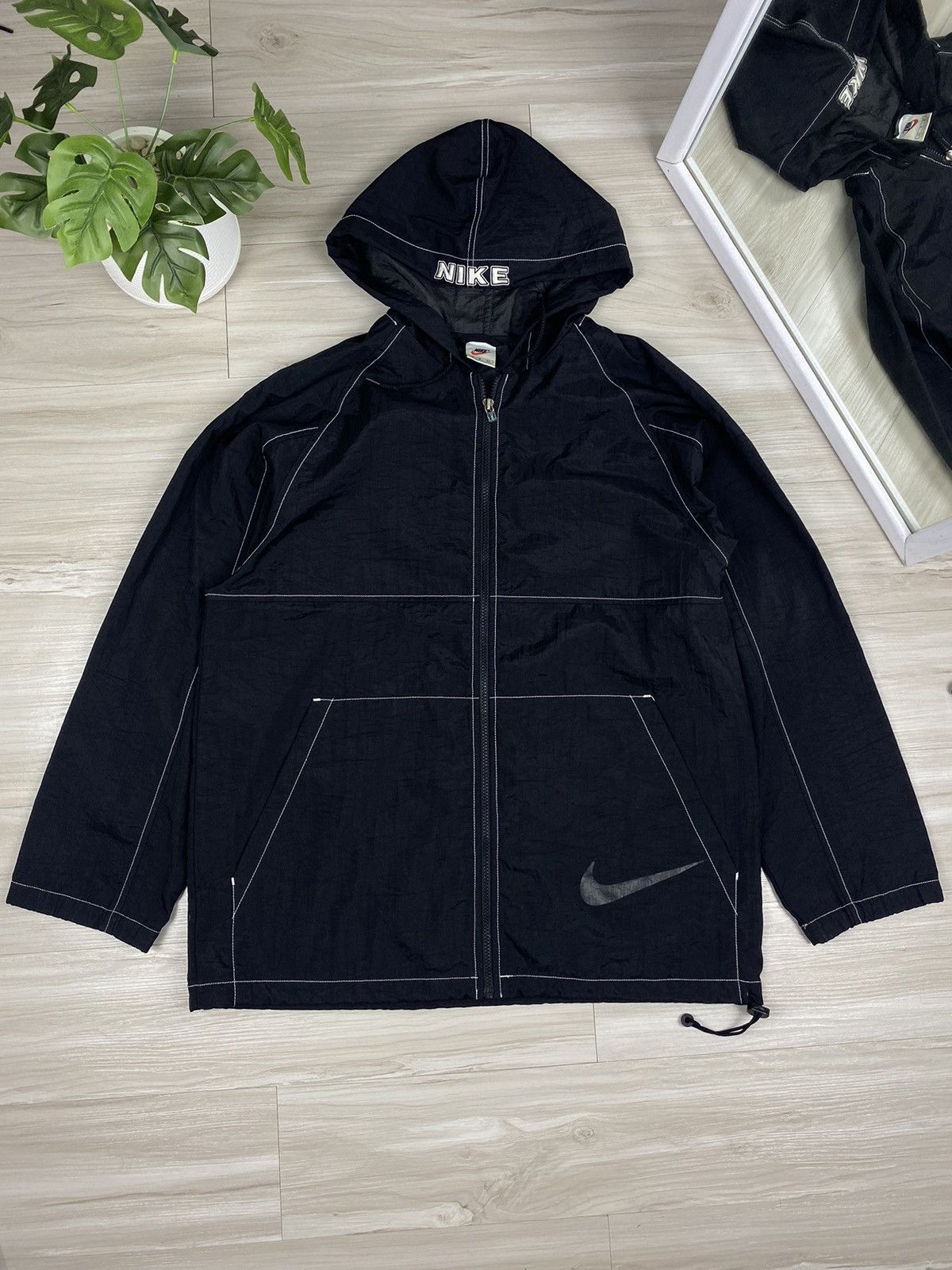 Vintage Vintage Nike Big logo Swoosh zip soccer Jacket Size US S / EU 44-46 / 1 - 2 Thumbnail