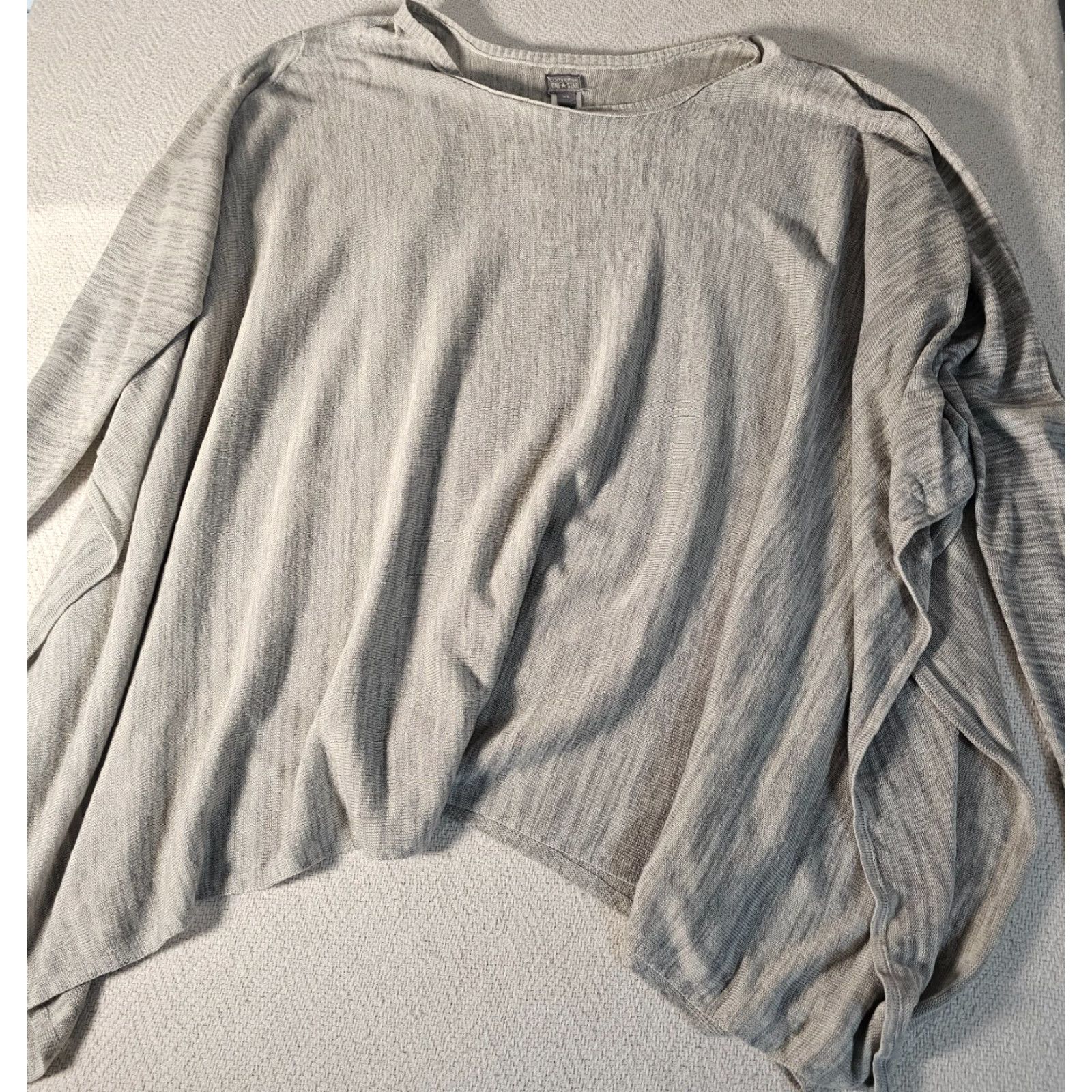 Converse Converse One Star Womens Pullover Sweater Long Sleeve Gray Acrylic XL Slim Asymmetric Scoop Neck Stars Pattern Knit Size XL / US 12-14 / IT 48-50 - 6 Thumbnail