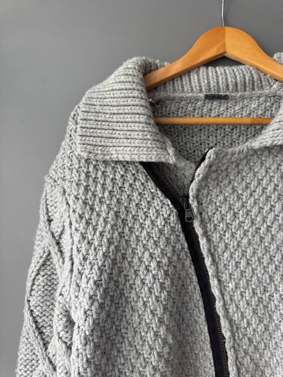 Absolut Joy × Japanese Brand Absolut Joy Knit Grey Sweater Biker Jacket Size US XL / EU 56 / 4 - 3 Thumbnail