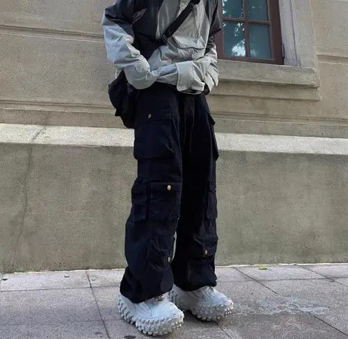 Japanese Brand × Vintage Retro heavy-duty multi-pocket loose wide-leg overalls Size US 32 / EU 48 - 4 Thumbnail