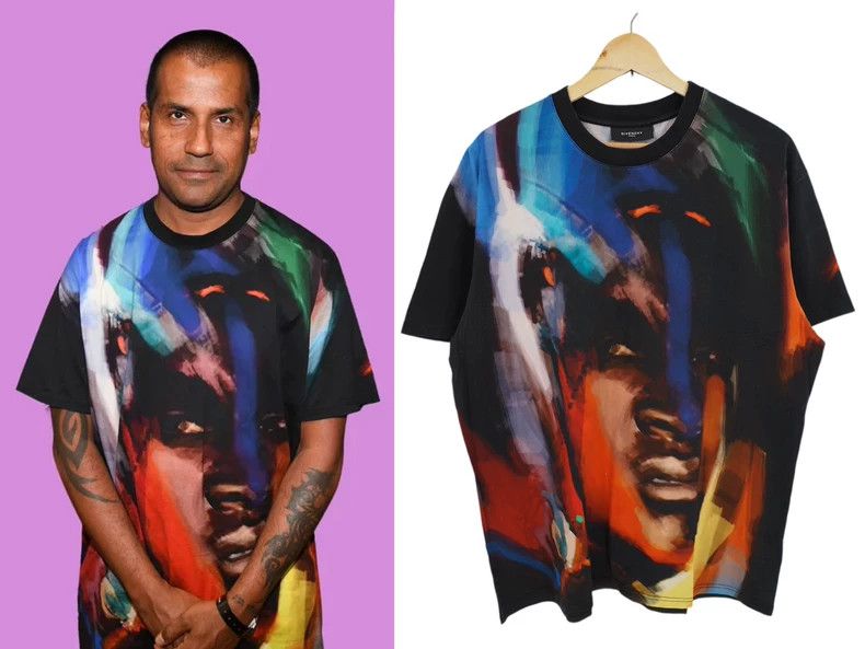 Givenchy Givenchy black painted face oil painting short sleeve Size US S / EU 44-46 / 1 - 1 Thumbnail