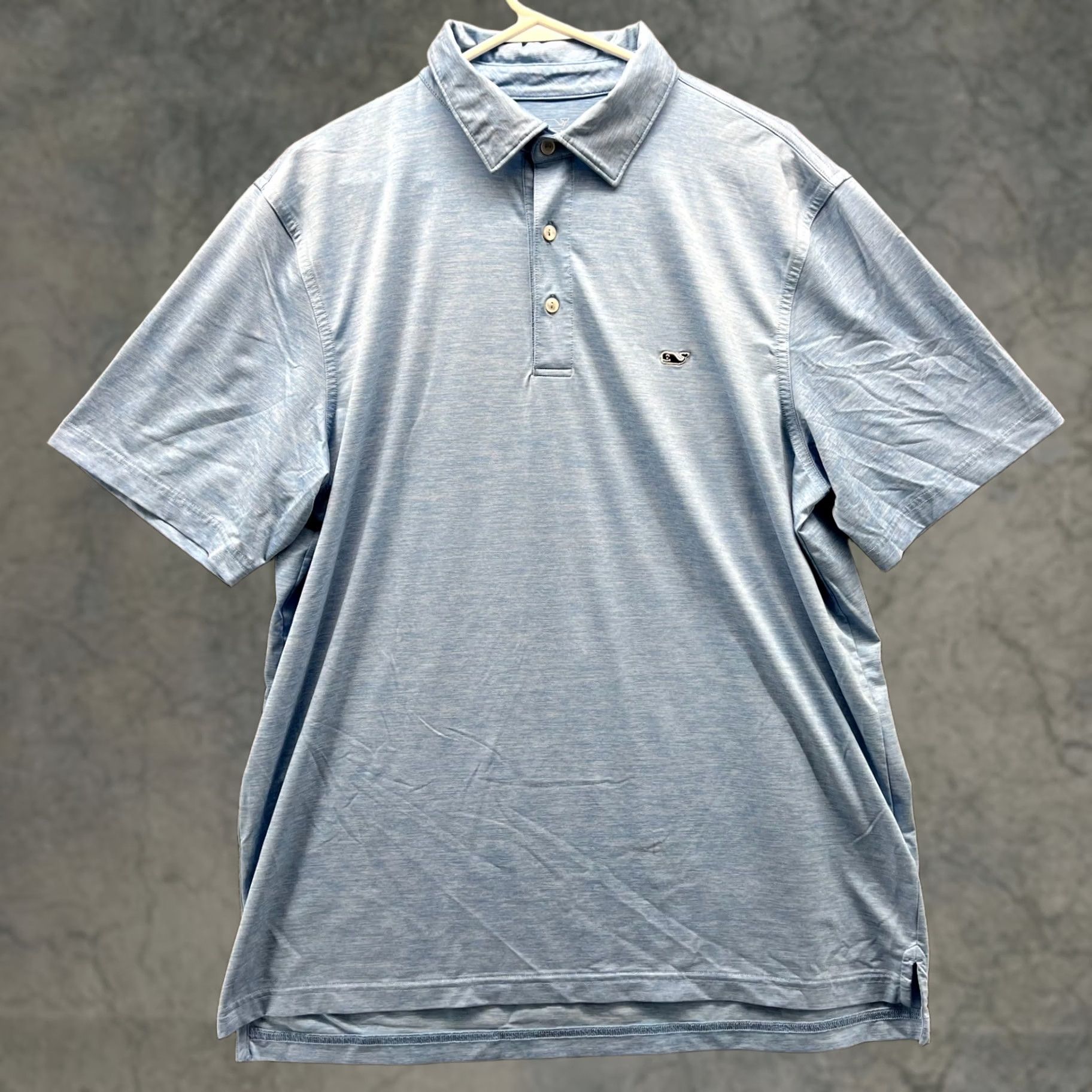 Vineyard Vines VINEYARD VINES Polo Shirt Men Large Blue Polyester Knit Polo Shirt Men Large Blue Cotton Polyester Preppy Logo Short Sleeve Size 42R - 1 Thumbnail