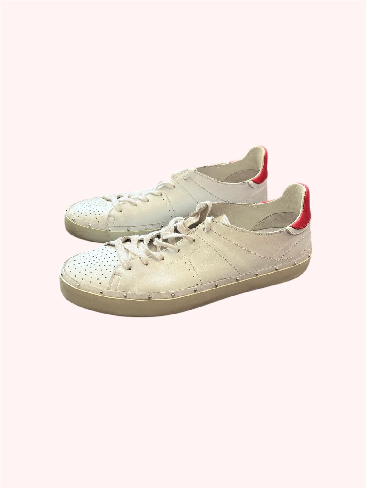 Rebecca Minkoff White Leather Low Top Sneakers Size US 11 / IT 41 - 1 Thumbnail