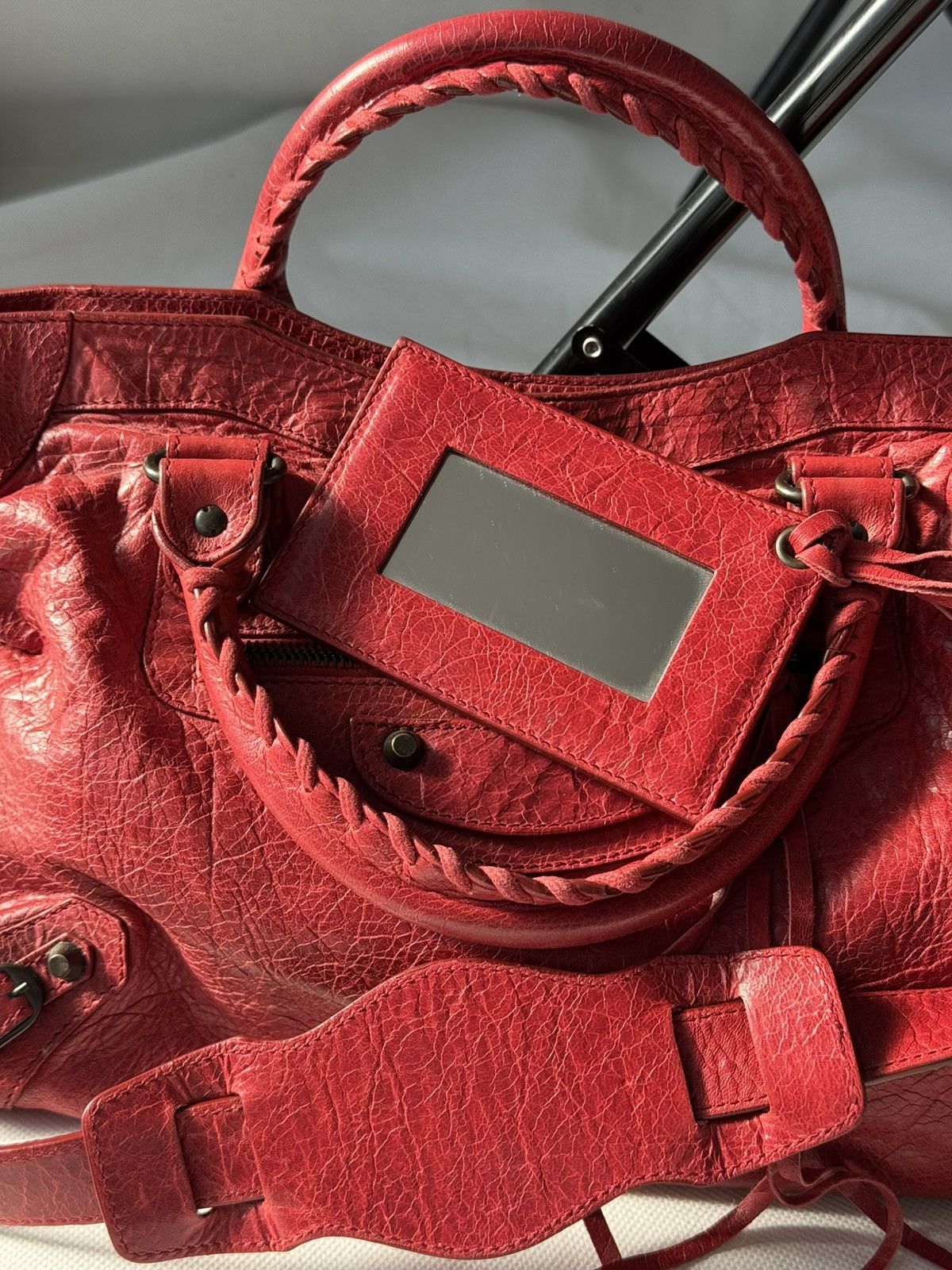 Balenciaga Authentic Balenciaga Red City Bag Real Leather Handbag Size ONE SIZE - 20 Thumbnail