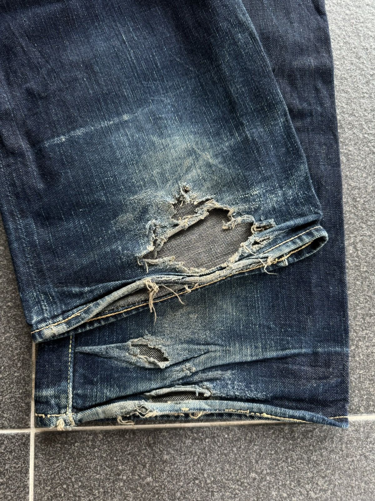 Japanese Brand Vintage Triple Square Selvedge Distressed Denim Size US 33 - 14 Thumbnail
