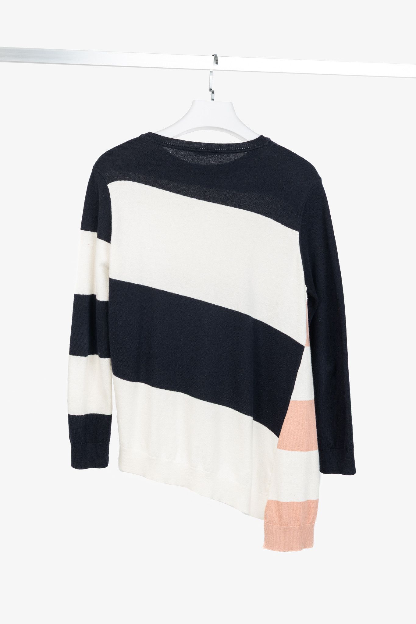 Luisa Cerano Luisa Cerano Striped Cotton-Blend Asymmetric Sweater Size L / US 10 / IT 46 - 2 Thumbnail