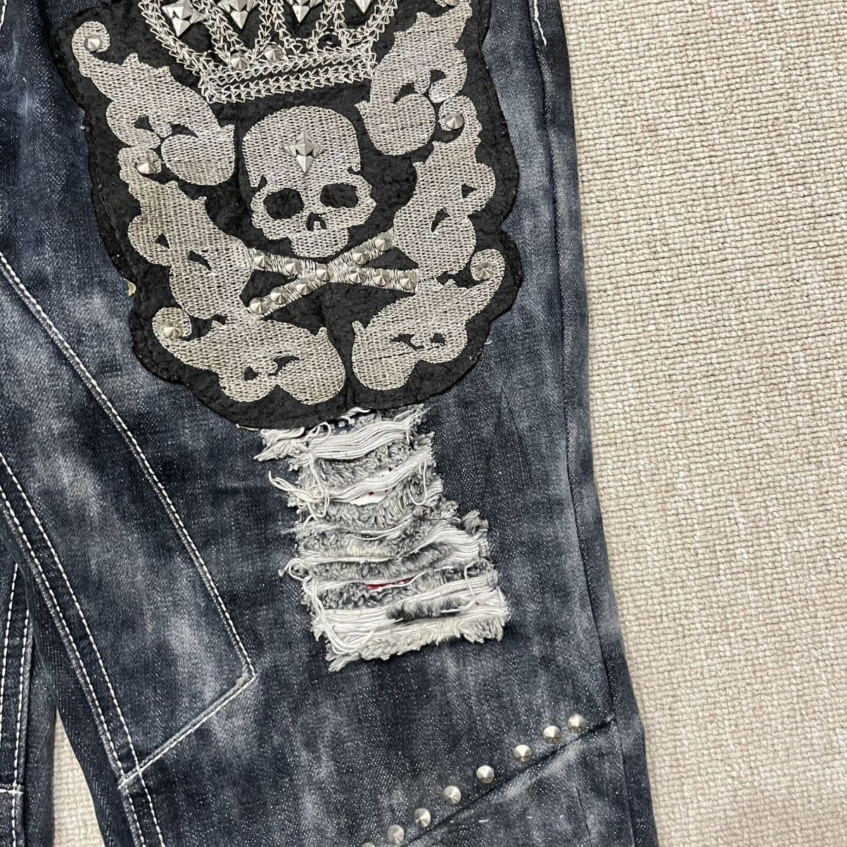 Hysteric Glamour BI Jeans - Skull Destroyed Studed Mud Wash Skinny Jeans Size US 32 / EU 48 - 5 Thumbnail