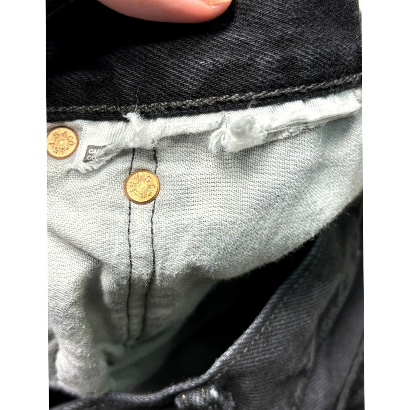 CO Levi Strauss & Co 501 Black Wash Denim Jeans Mens W36 L32 Button Fly Straight Classic Fit 90s Streetwear Denim Pants Size US 36 / EU 52 - 5 Thumbnail