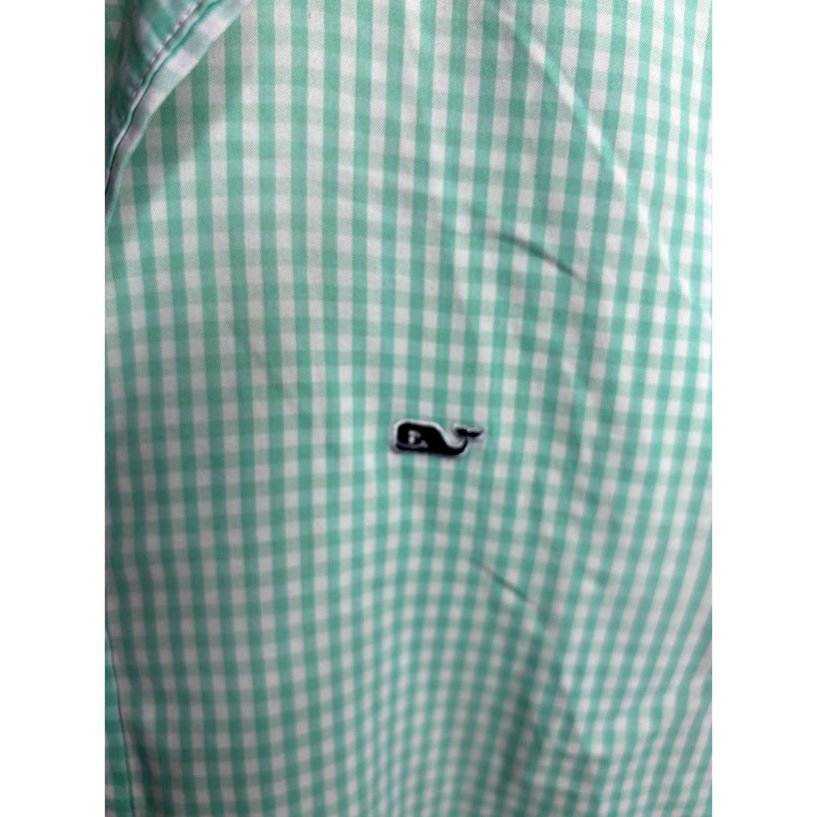 Vineyard Vines Vineyard Vines Shirt Mens Large Green Check Whale Nylon Button Front Casual Size US L / EU 52-54 / 3 - 4 Thumbnail