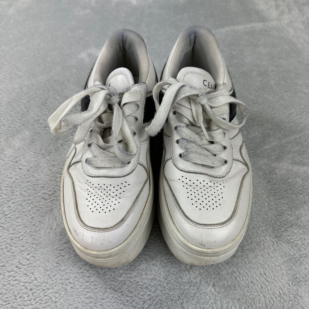 Celine CELINE white Leather Block Platform Sneakers Women’s Size 3 Size US 6 / IT 36 - 4 Thumbnail
