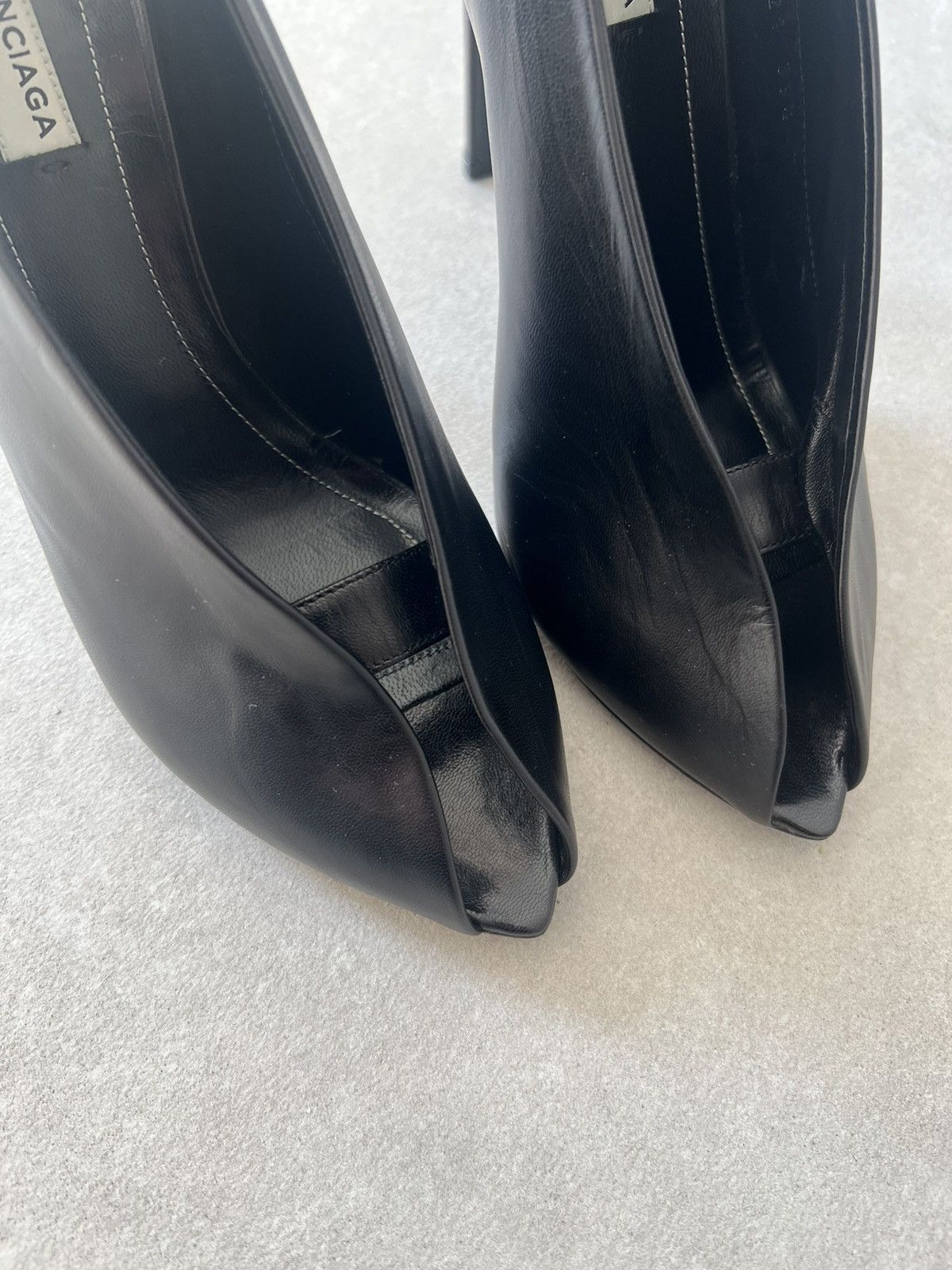 Balenciaga BALENCIAGA Open Heels, Leather Black Size US 9.5 / IT 39.5 - 2 Thumbnail