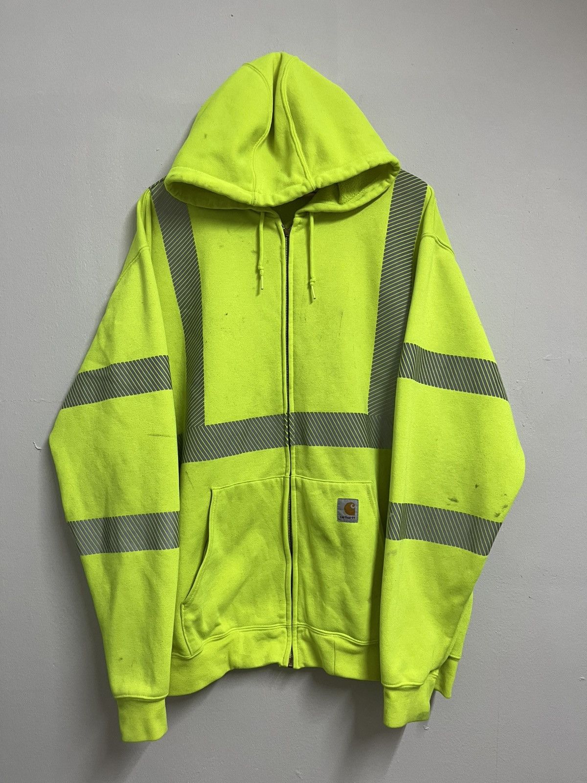 Carhartt 💥Thrashed Carhartt Neon Reflective Oversized Hoodie Size US XXL / EU 58 / 5 - 1 Thumbnail