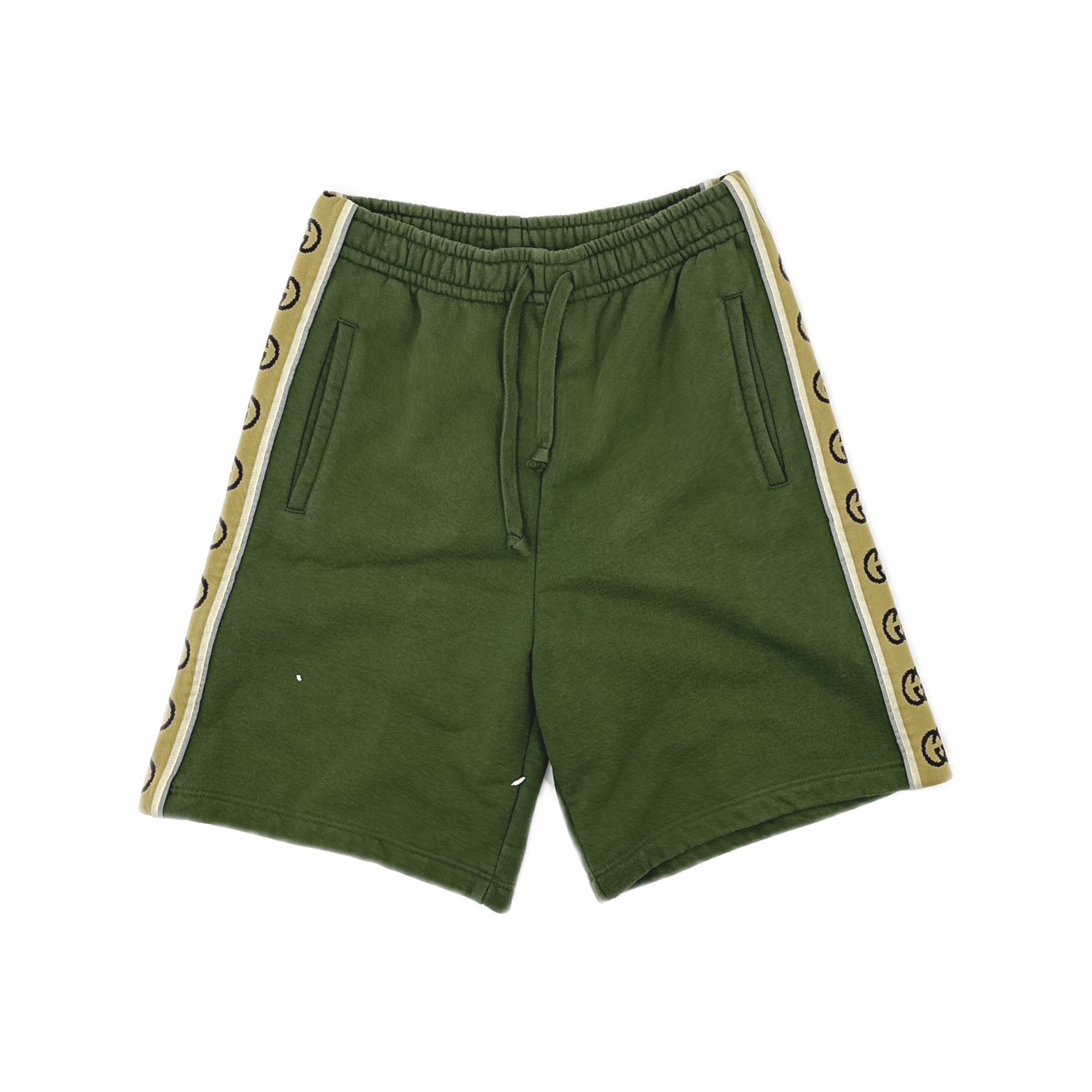Gucci Gucci GG Logo Taped Jersey Shorts Green Size S Size US 30 / EU 46 - 1 Thumbnail