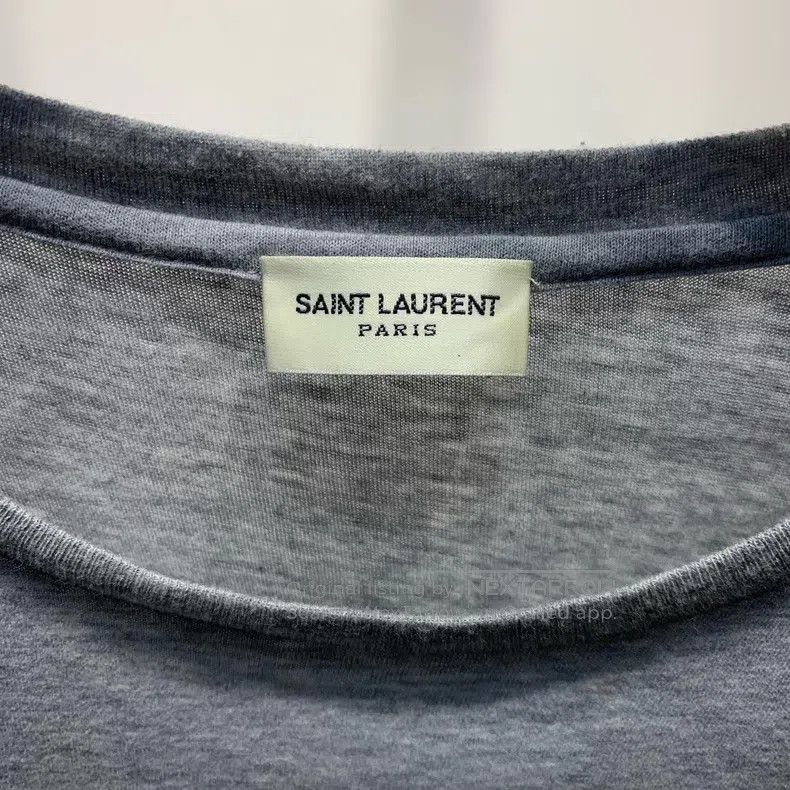 Saint Laurent Paris Saint Laurent Paris Grey Chest Logo Short Sleeve Size US XXL / EU 58 / 5 - 3 Thumbnail