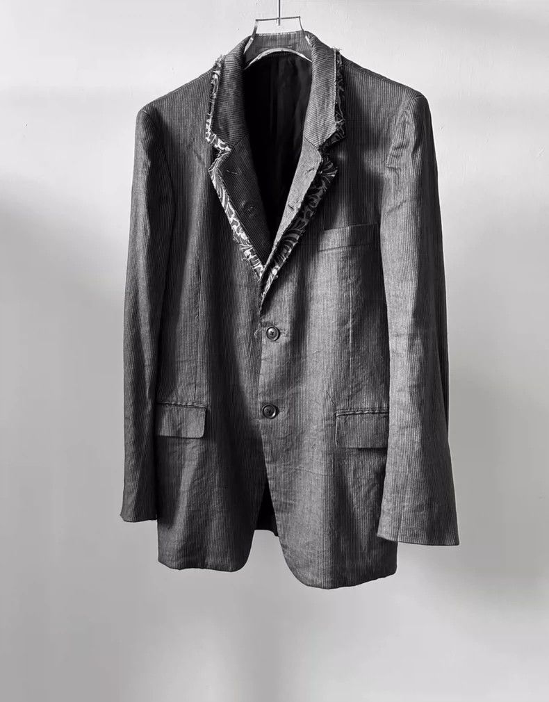 Yohji Yamamoto Yohji Yamamoto11ss double fur-trimmed collar blazer 2503-Ne Size 36S - 2 Thumbnail