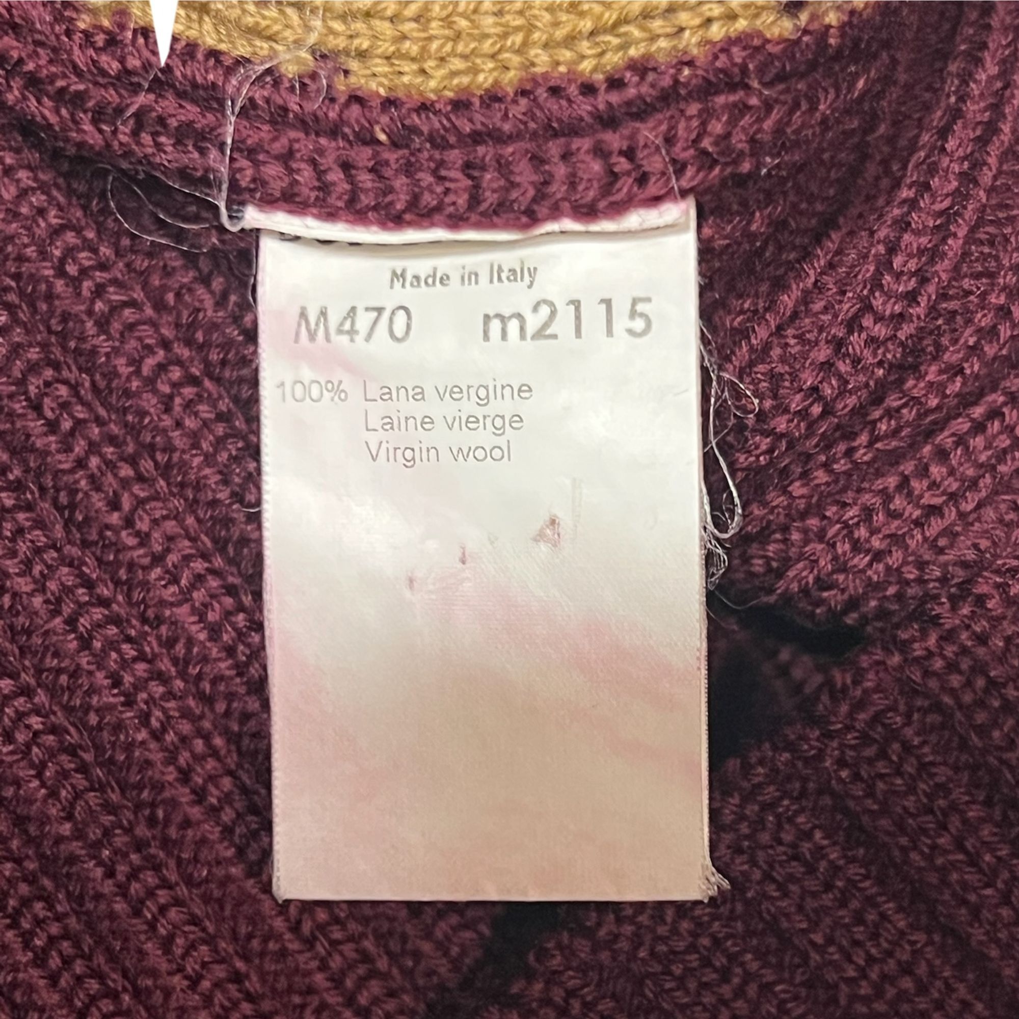 Dolce & Gabbana Vintage Dolce & Gabbana Argyle Knit Pullover Jumper Wine Red Size L / US 10 / IT 46 - 5 Thumbnail