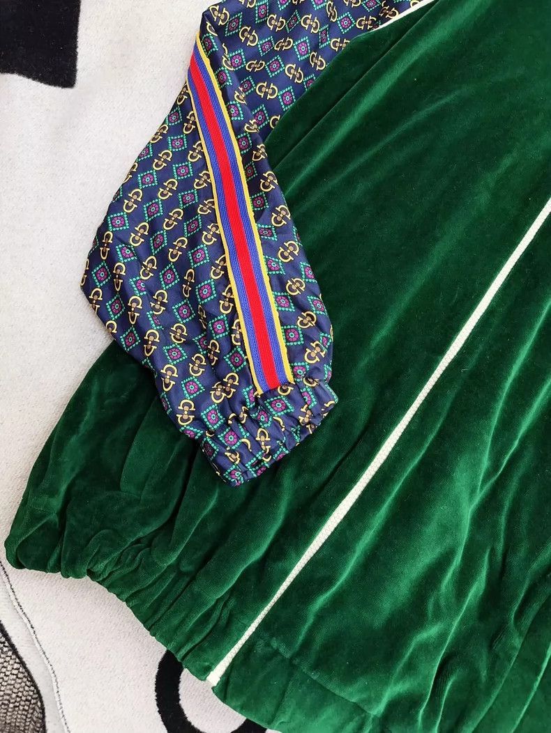Gucci Gucci Green Velvet Baseball Jacket-2506 Size US XS / EU 42 / 0 - 3 Thumbnail