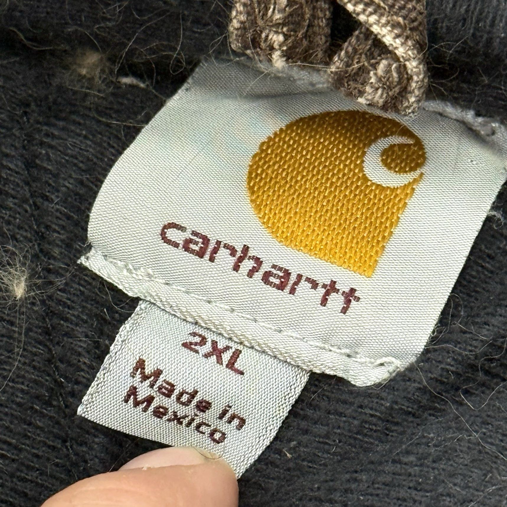 Carhartt VINTAGE Carhartt Jacket Mens 2XL J130 DKB Workwear Faded Brown Heavy Canvas Bomber Hooded Lined Quilted Regular Fit Brown Mens Size US XXL / EU 58 / 5 - 3 Thumbnail