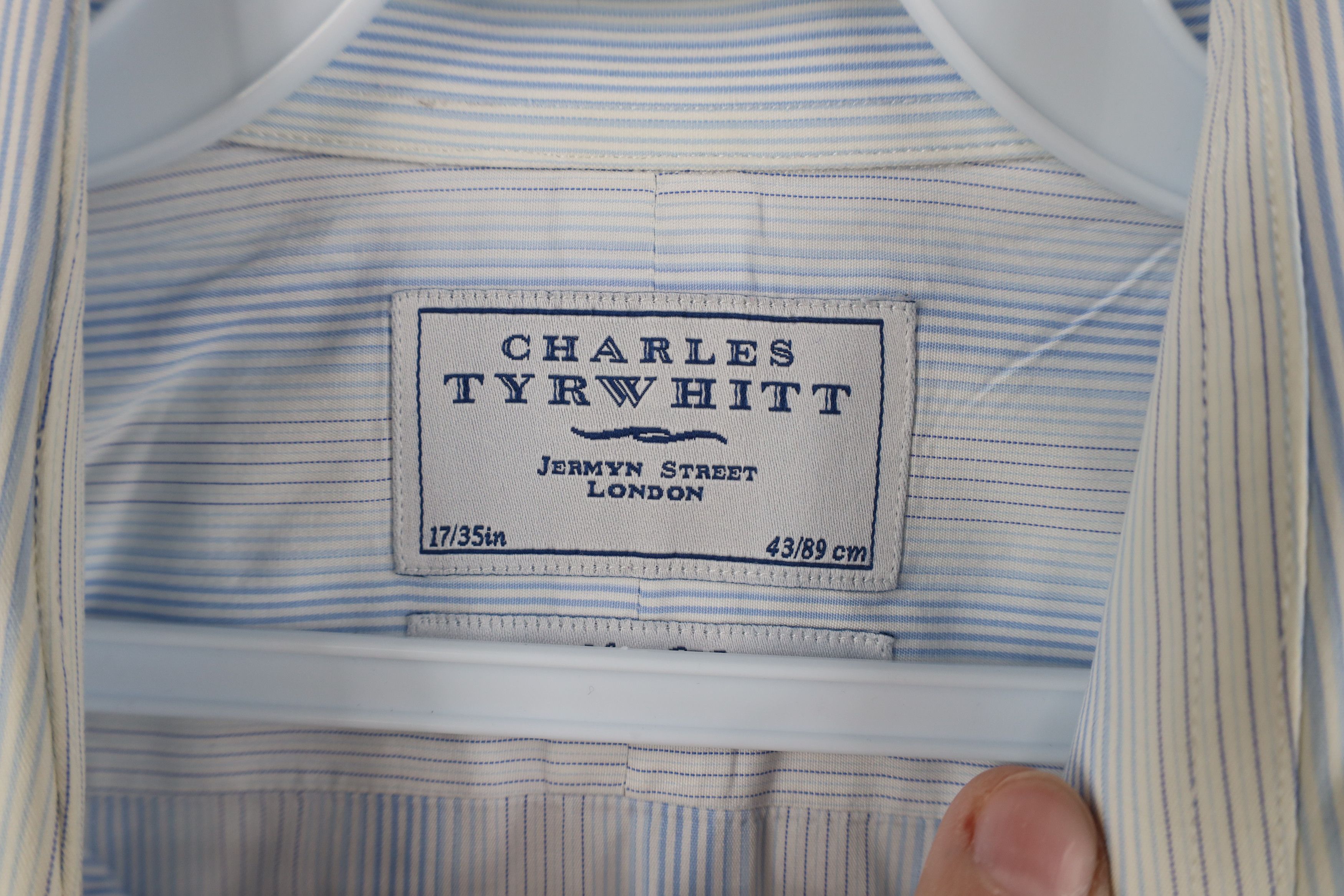 Charles Tyrwhitt Charles Tyrwhitt Striped Collared Button Dress Shirt Blue Size US L / EU 52-54 / 3 - 8 Thumbnail