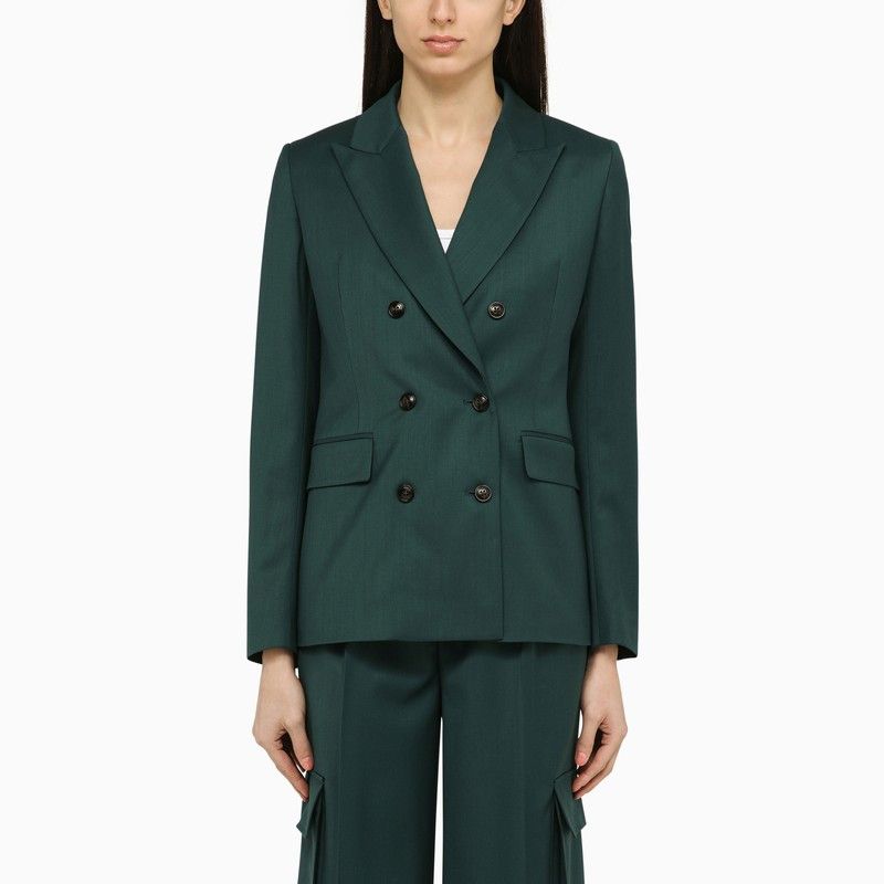 image of Amiri Forest Green Double-Breasted Jacket In Wool, Women's (Size Medium)