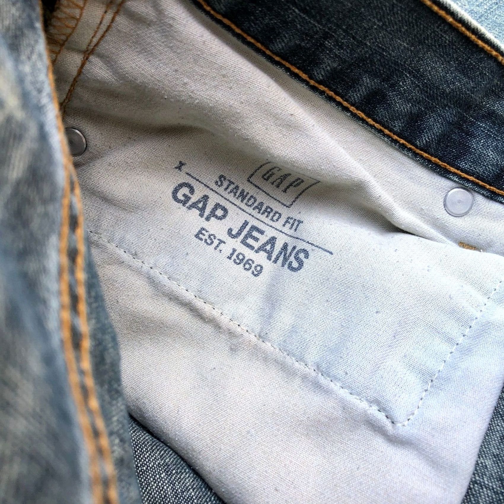 Gap GAP Denim Jeans Men's 32 x 32 Relaxed Fit Blue Denim Pants Medium Wash Straight Style Jeans Mens Size US 32 / EU 48 - 7 Thumbnail