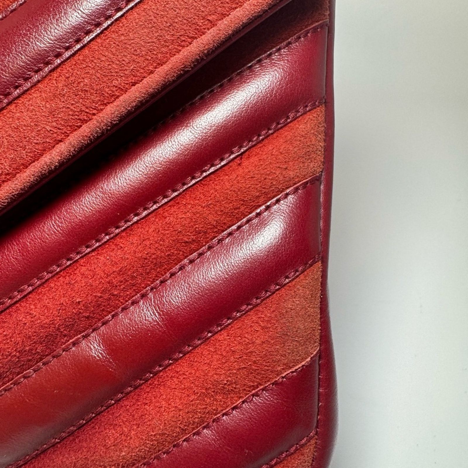 Yves Saint Laurent Saint Laurent YSL Red Suede Leather College Crossbody Bag Size ONE SIZE - 15 Thumbnail