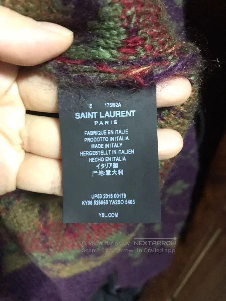 Saint Laurent Paris SAINT LAURENT Men's Purple Floral Sweater. Size US M / EU 48-50 / 2 - 4 Thumbnail