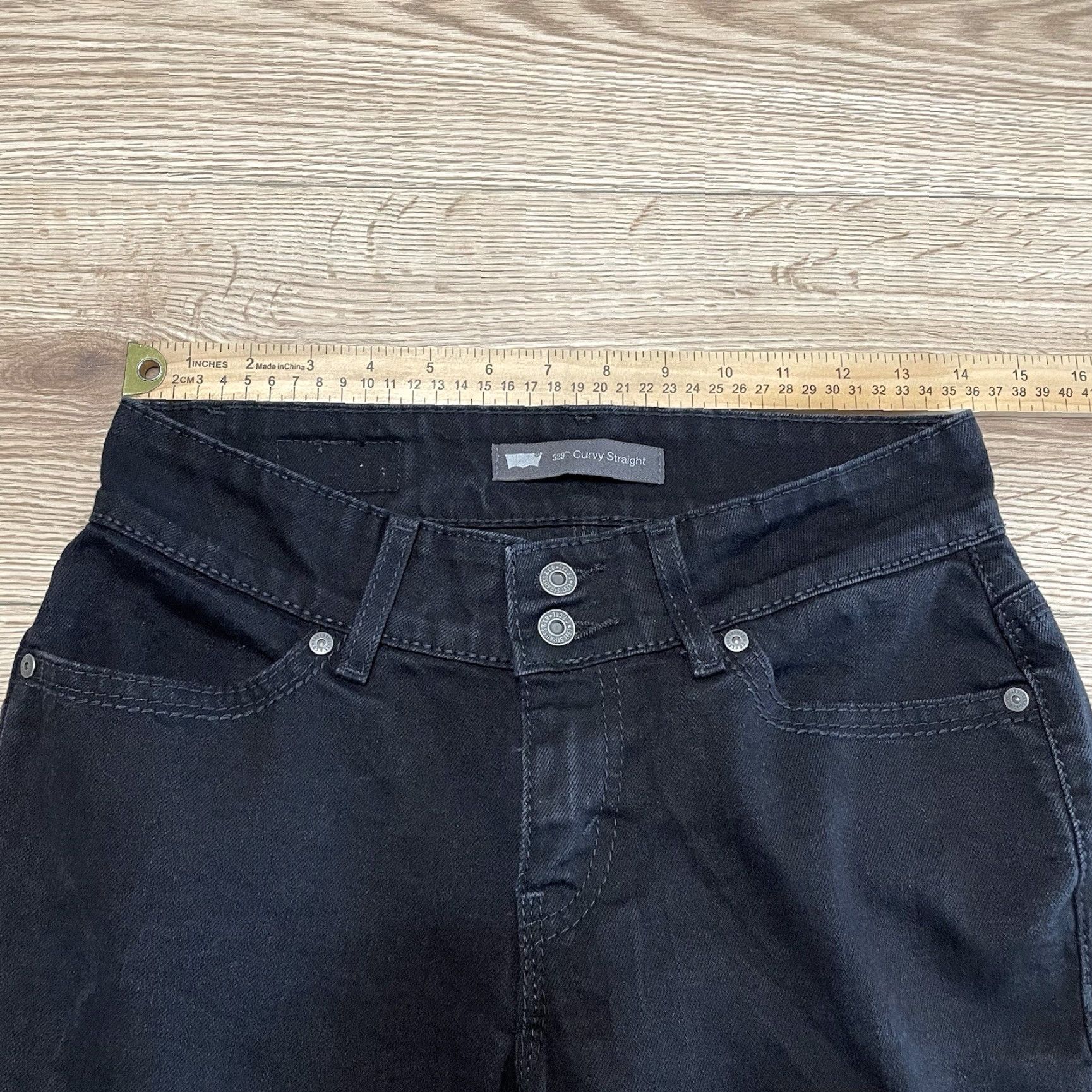 Levi's VINTAGE Levi's 529 Jeans Women's Black Dark Wash Straight Size 6 Medium 6M Women Jeans Size 28" / US 6 / IT 42 - 4 Thumbnail