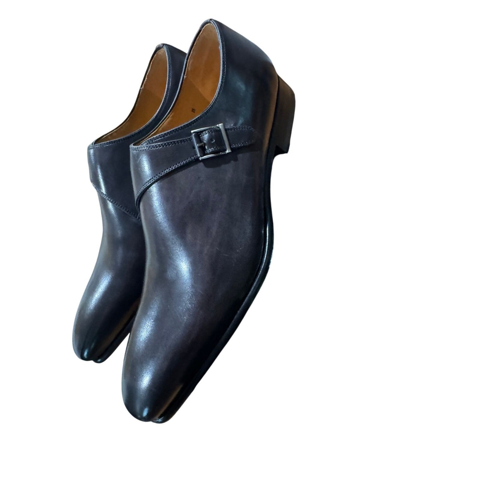 Magnanni Magnanni Efren Gray/Black Single Monk Strap Shoes sz. 7.5 us Size US 7.5 / EU 40-41 - 5 Thumbnail