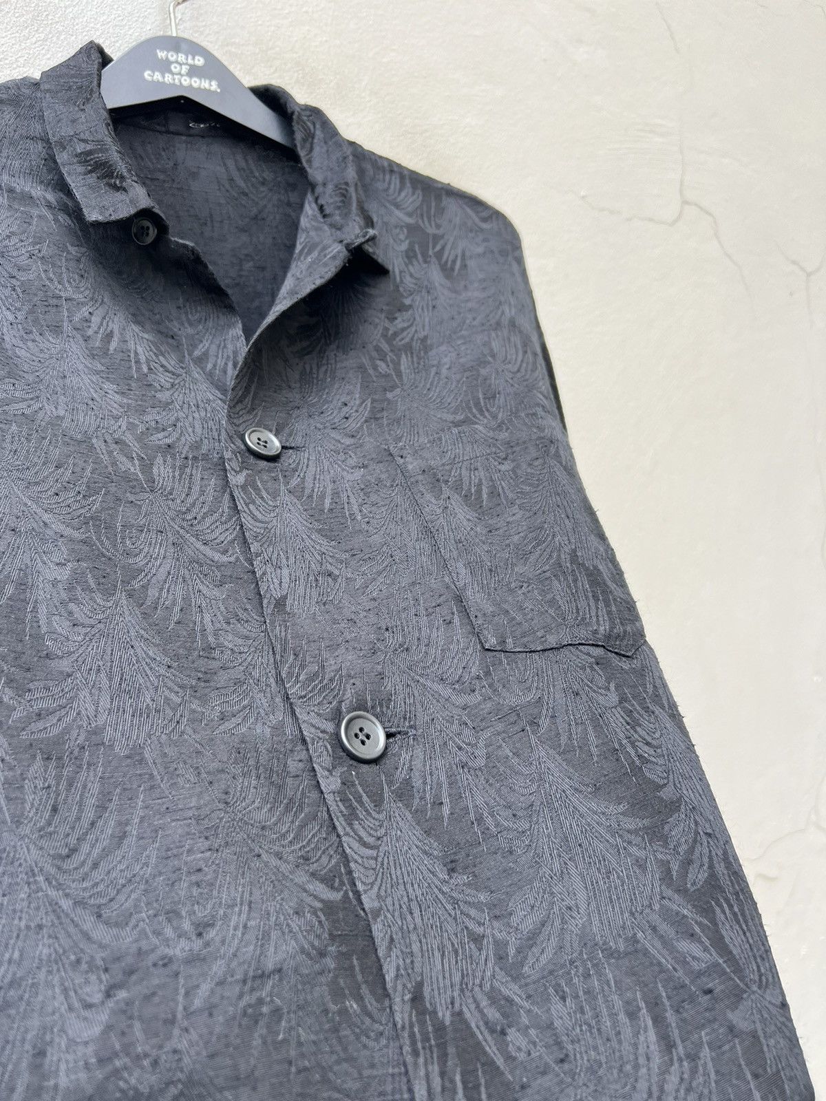Johnbull Vintage 80s John Bull Zou Zou Raw Silk Black Jacquard Shirt Size US XL / EU 56 / 4 - 15 Thumbnail
