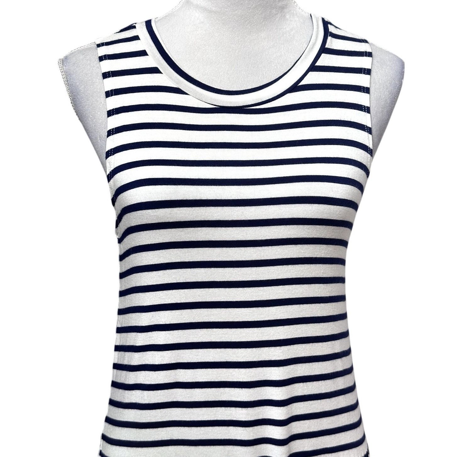 Other Everly Tank Top Striped Sleeveless Fringe Hem White Blue XS Size XS / US 0-2 / IT 36-38 - 2 Thumbnail