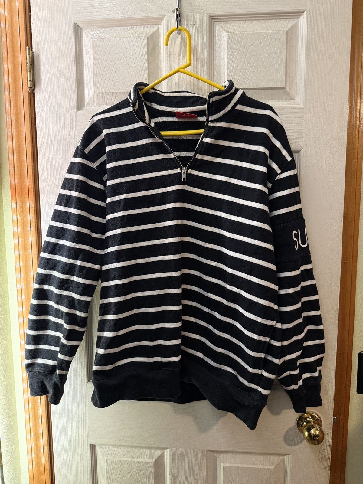Supreme Supreme Shop Flag Half Zip Pullover Black NY (Size XL
