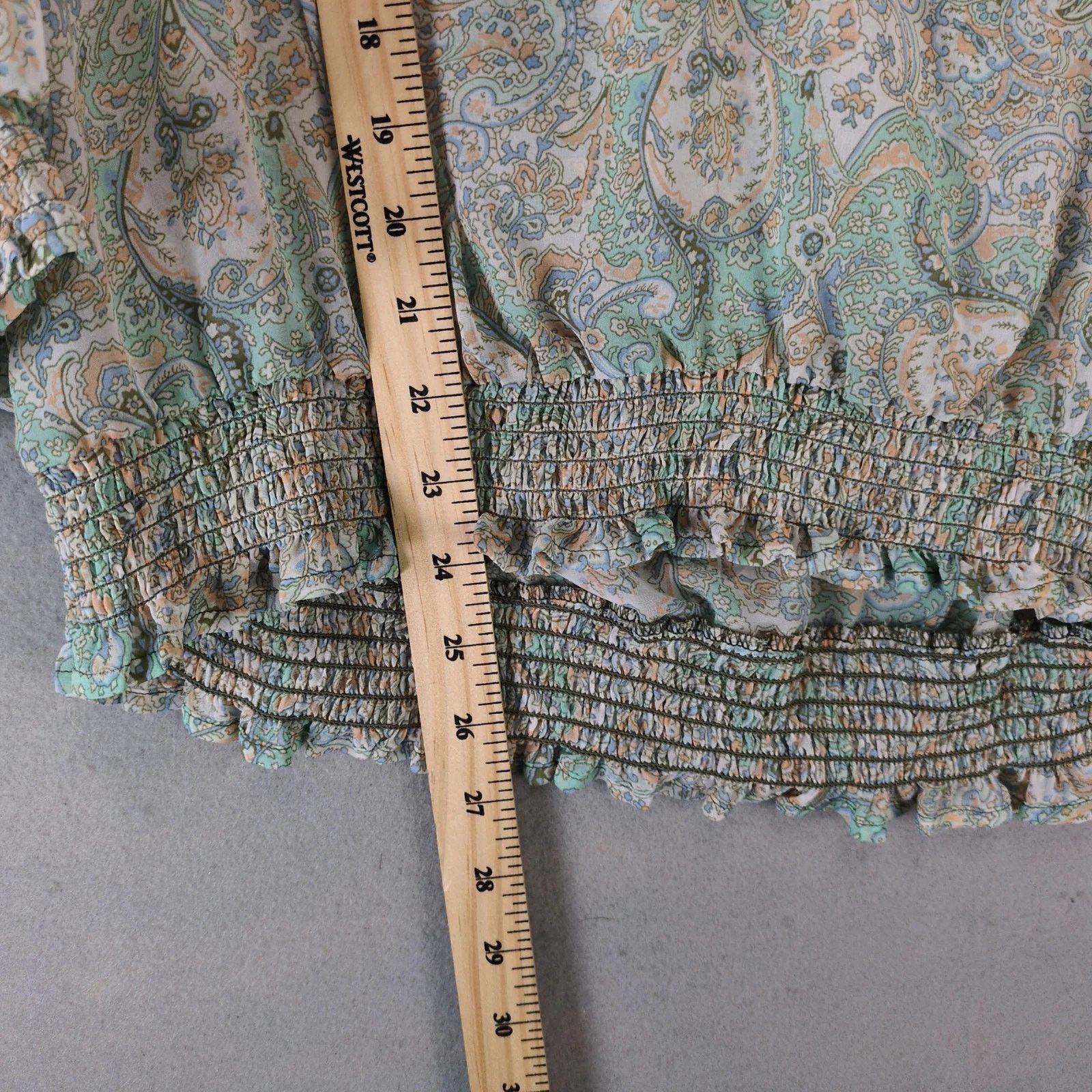 Other New York & Co Pastel Paisley Sheer Blouse Puff Sleeve XL Size XL / US 12-14 / IT 48-50 - 7 Thumbnail