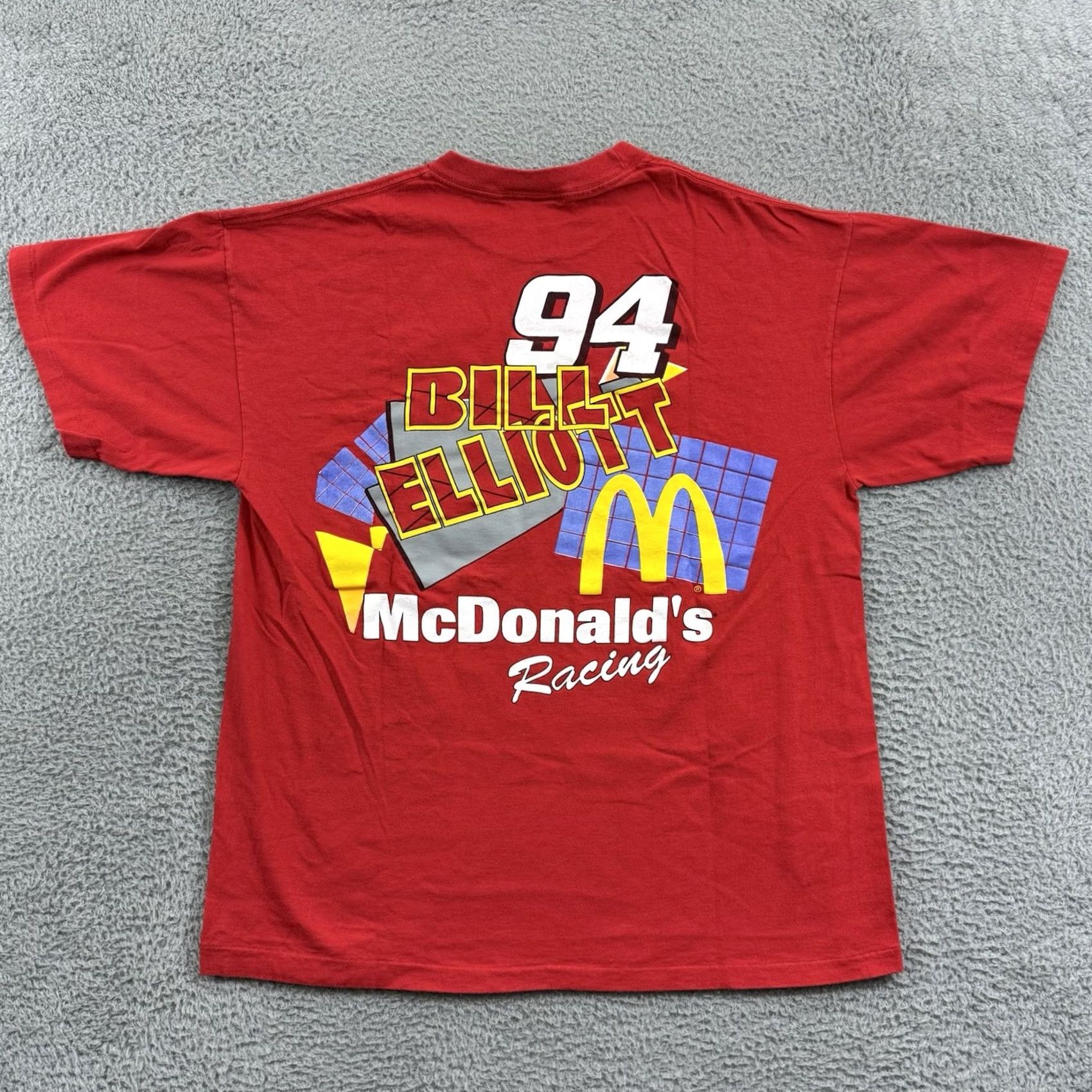 Hanes VINTAGE Bill Elliott McDonalds Shirt Mens 2XL Red Nascar 90s Racing Sport Logo Size US XXL / EU 58 / 5 - 7 Thumbnail