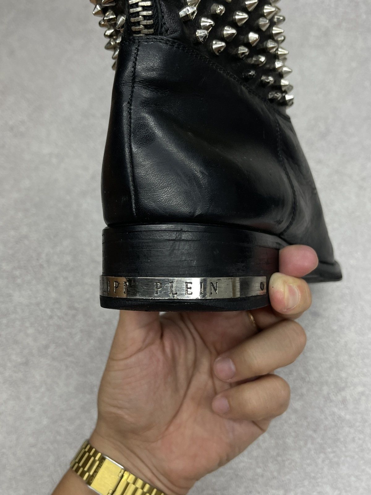 Philipp Plein Women Philipp Plein Spiked leather boots Black Italy Luxury Size US 8.5 / IT 38.5 - 12 Thumbnail