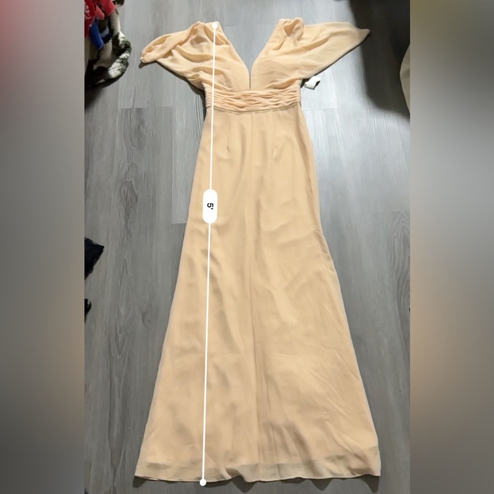 Other Bariano Corinne Peach Nude V-Neck Drape Maxi Dress Sz 8 Size M / US 6-8 / IT 42-44 - 13 Thumbnail