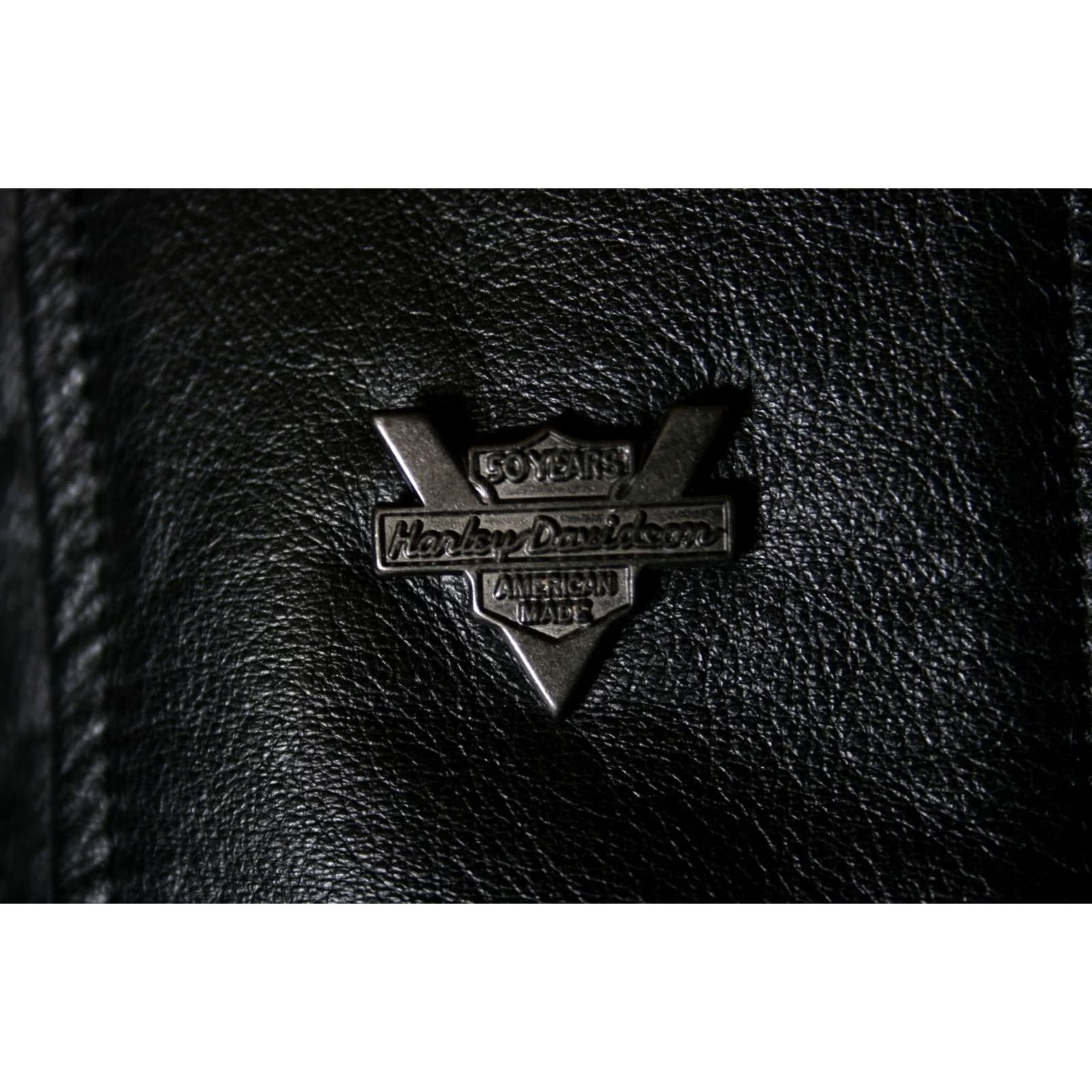 Harley Davidson HARLEY-DAVIDSON Black Leather 50 Years Motorcycle Jacket Women M Quilt Liner Zip Size M / US 6-8 / IT 42-44 - 5 Thumbnail