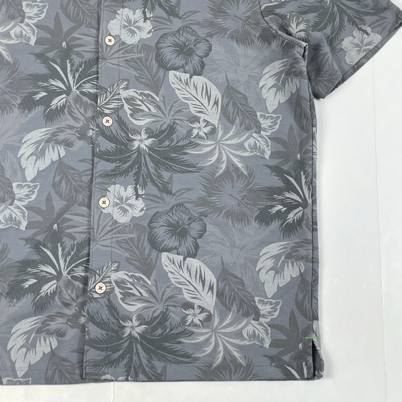 Tommy Bahama Tommy Bahama Shirt Men M Gray Island Zone Pima Floral Short Sleeve Button Up Size US M / EU 48-50 / 2 - 4 Thumbnail